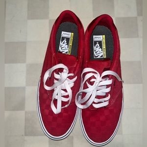 Vans Red Checkered Low Top Sneakers